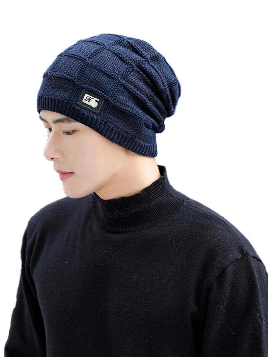 

YOUSTYLO Unisex Woollen Beanie, Navy blue