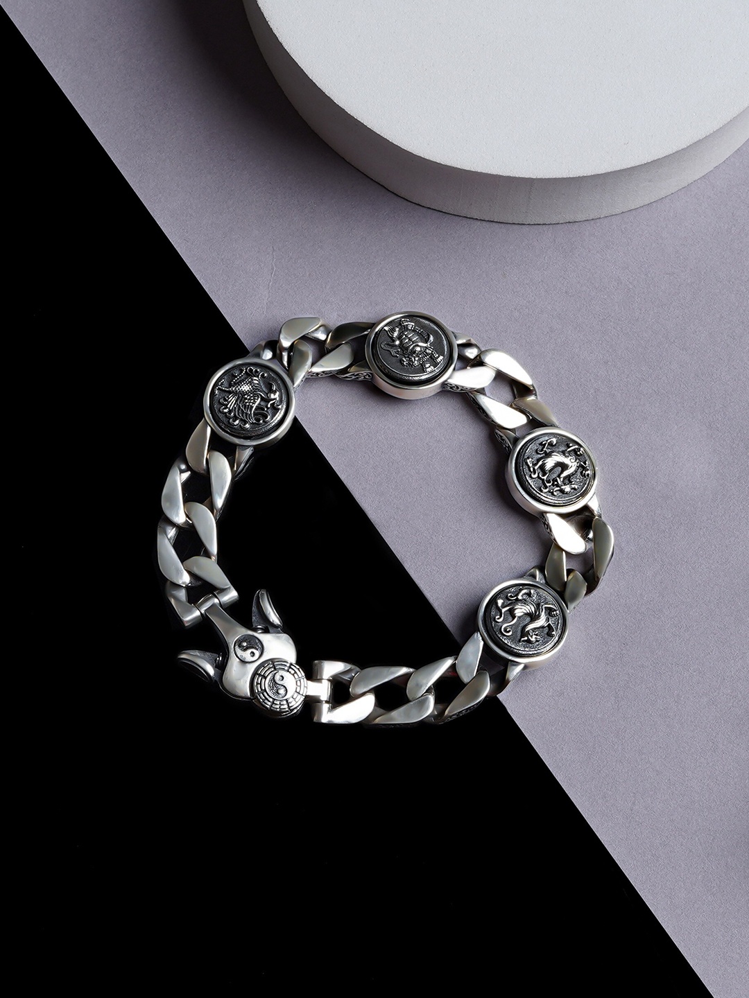 

ORIONZ Men Silver Wraparound Bracelet