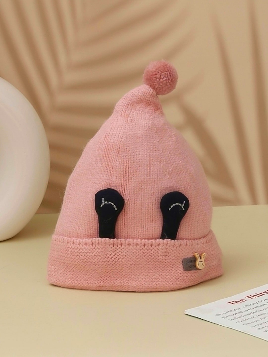 

Yellow Bee Girls Woollen Beanie, Pink