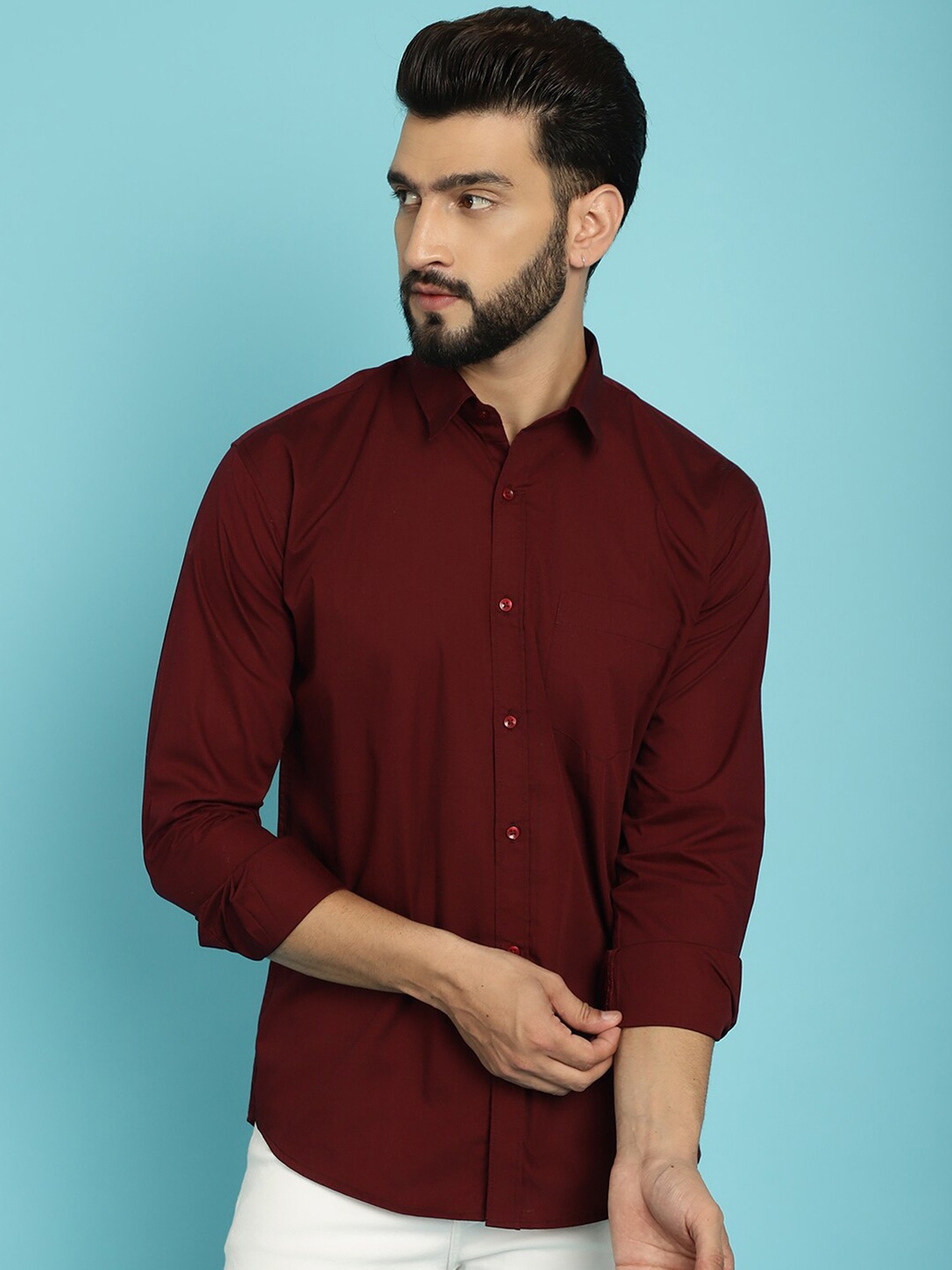 

Armaan Ethnic Classic Cotton Casual Shirt, Maroon