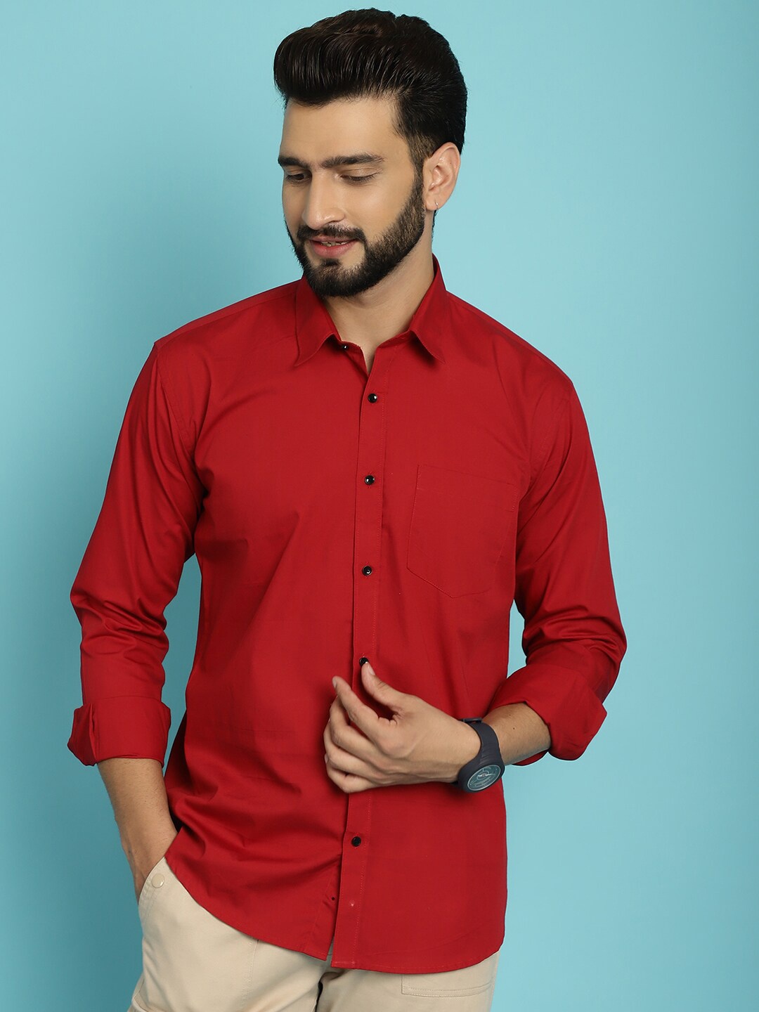 

Armaan Ethnic Classic Cotton Casual Shirt, Red