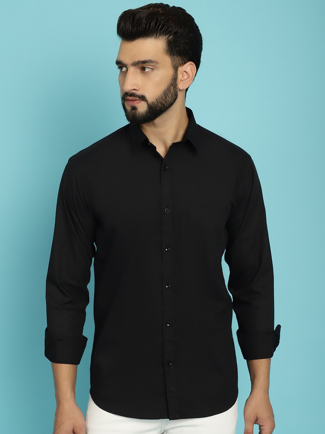 

Armaan Ethnic Classic Cotton Casual Shirt, Black
