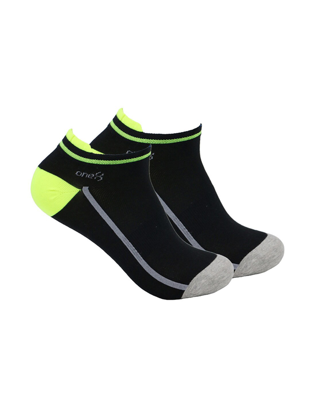 

One8 Men Pack Of 2 Patterned Stretchable Ankle Length Socks, Black