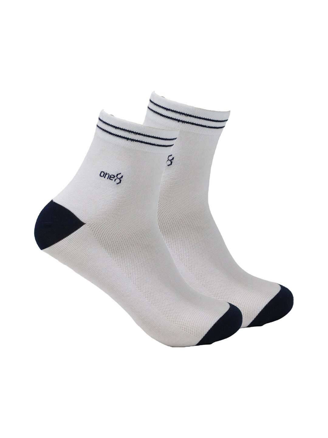 

One8 Men Pack Of 2 Premium Cotton Ankle Length Socks, White