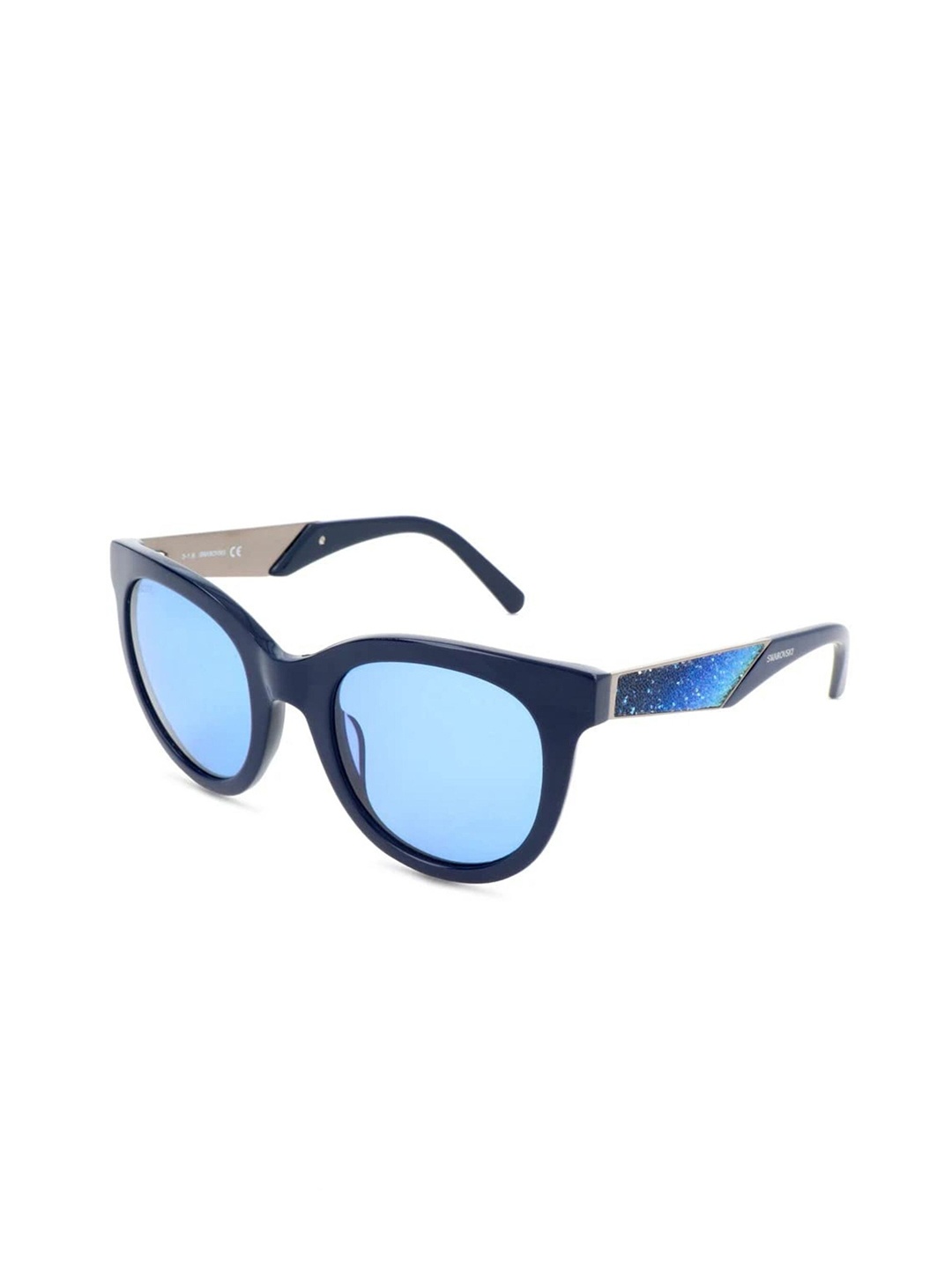 

SWAROVSKI Women Cateye Sunglasses With UV Protected Lens, Blue