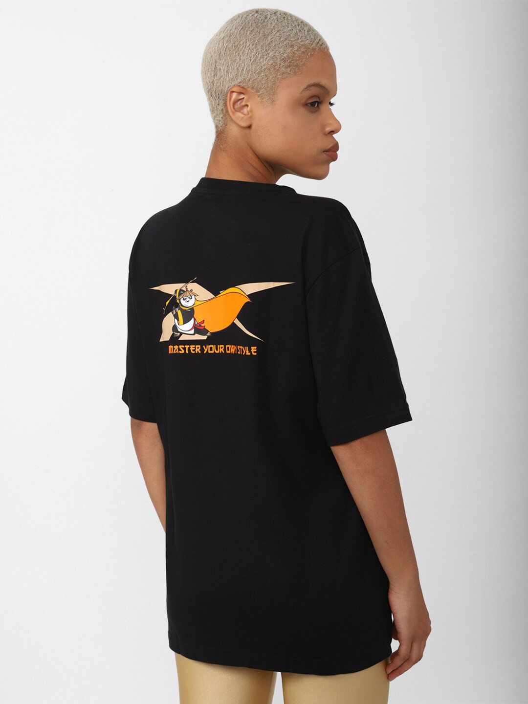 

Reebok Classics Kung Fu Panda Printed Pure Cotton T-shirt, Black