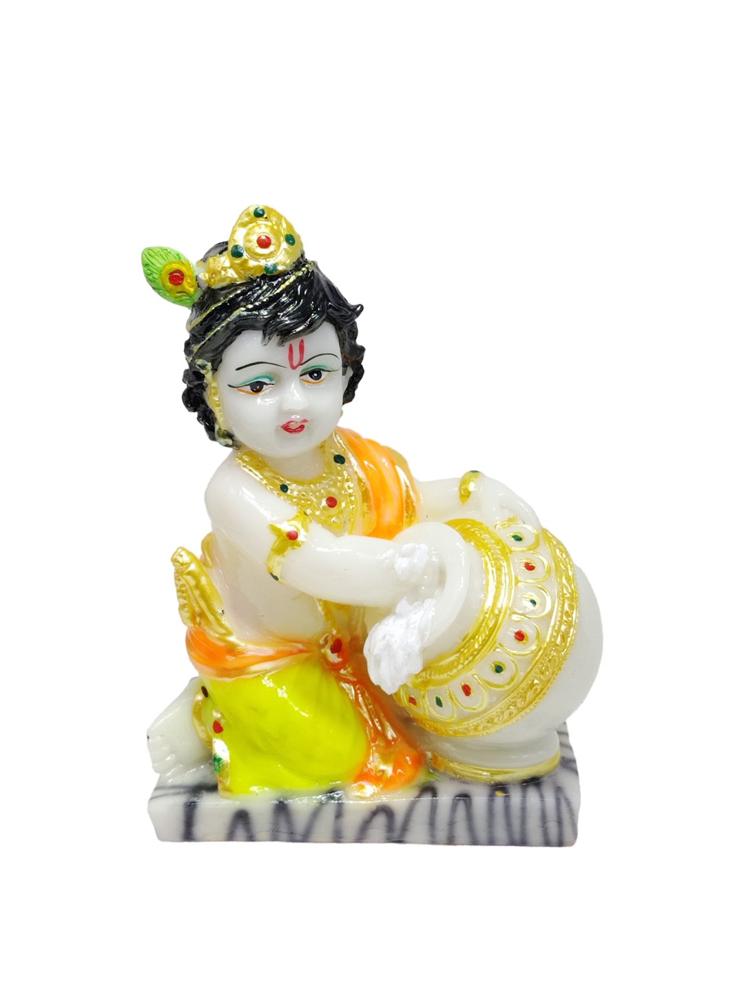 

GLOOKS Orange-color & White Makhan Chor Baal Gopal Idol