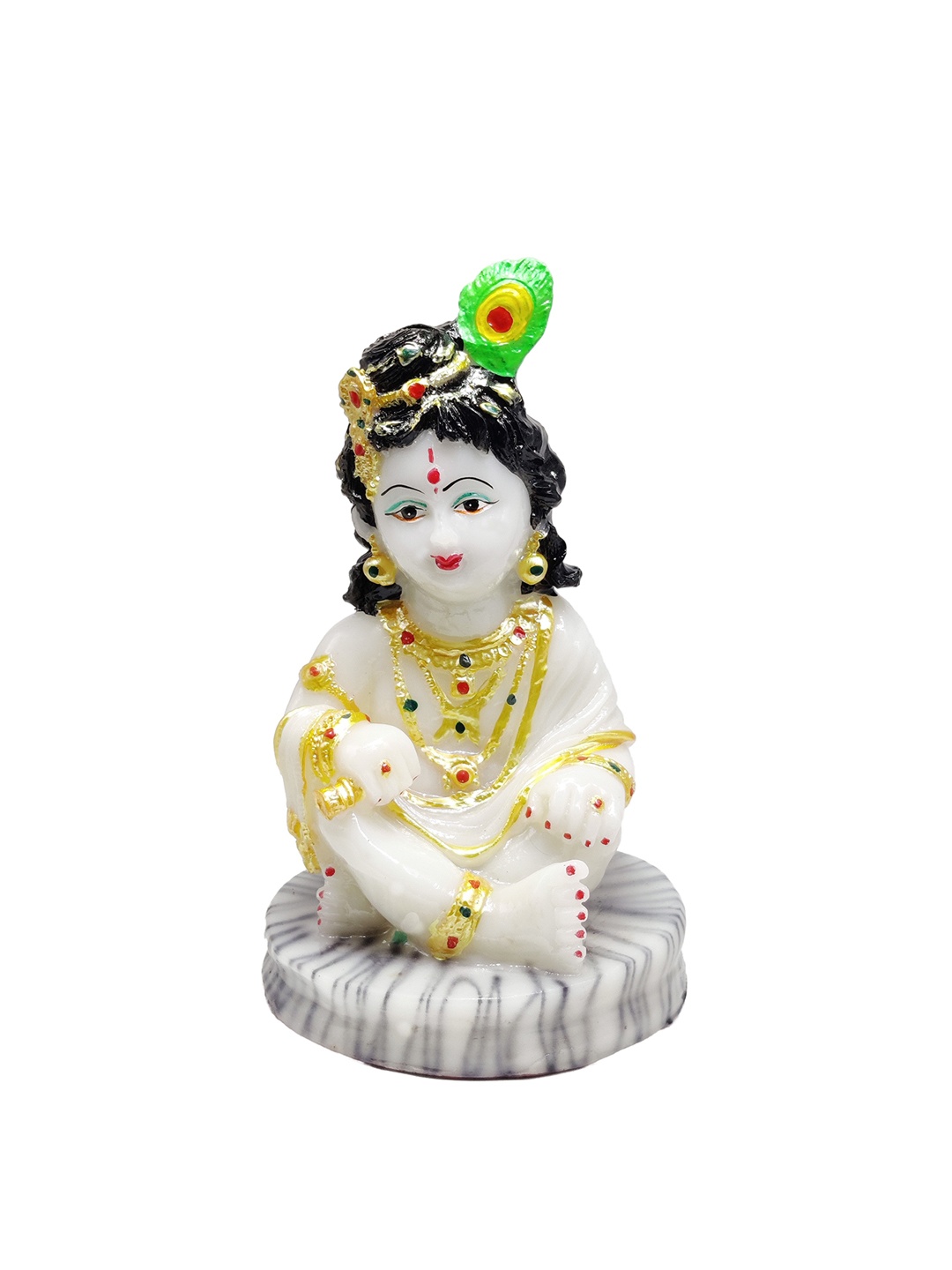 

GLOOKS White & Grey Krishna Kannha Idol Showpiece