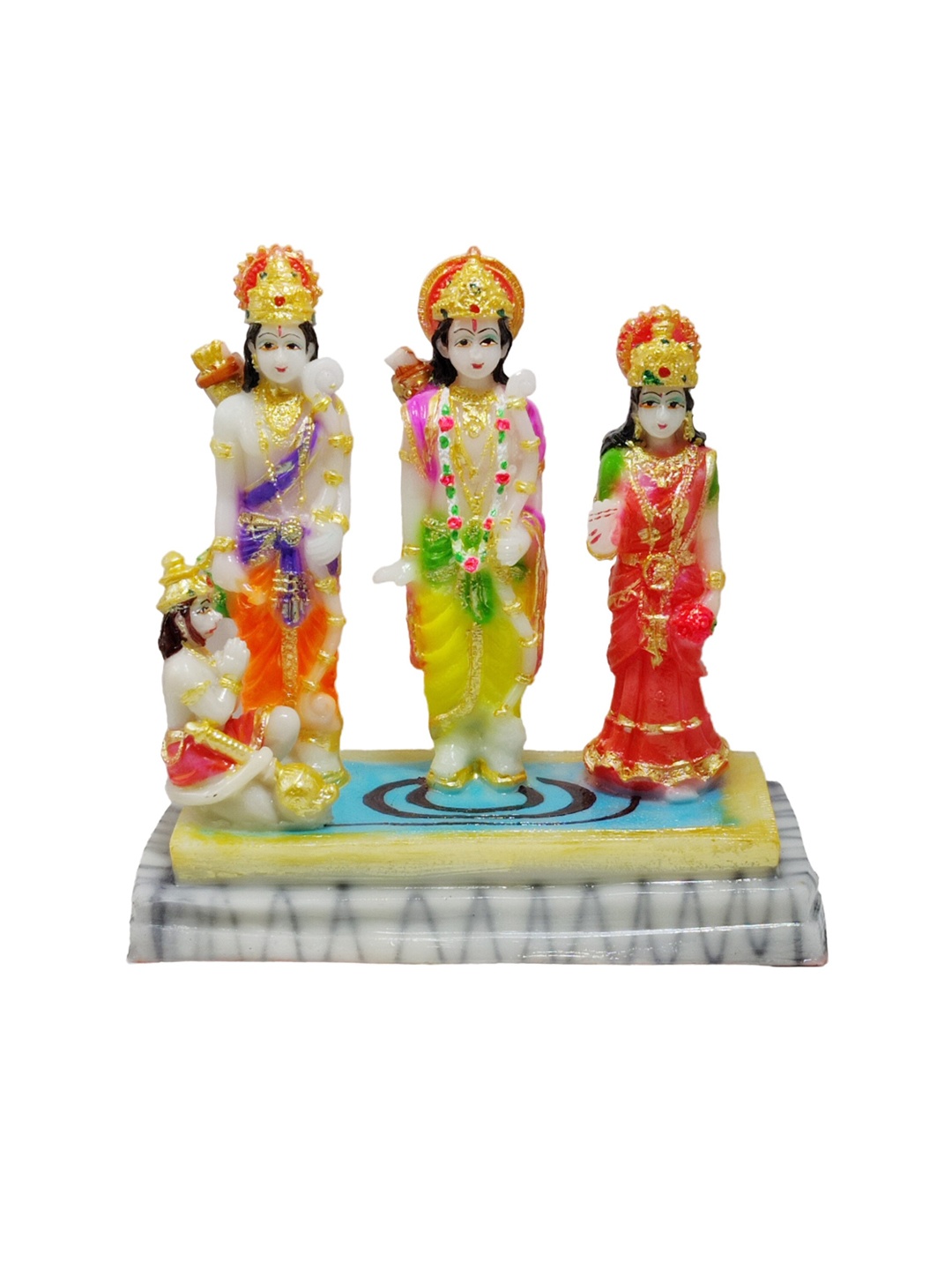 

GLOOKS Red & White Ram Darbar Sita Lakshman and Hanuman Showpiece