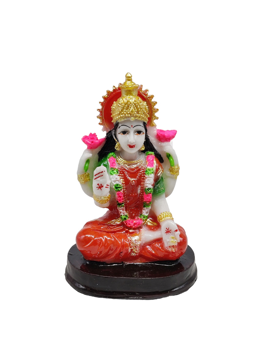 

GLOOKS Red Textured Lakshmi Polyresin Idol Showpiece