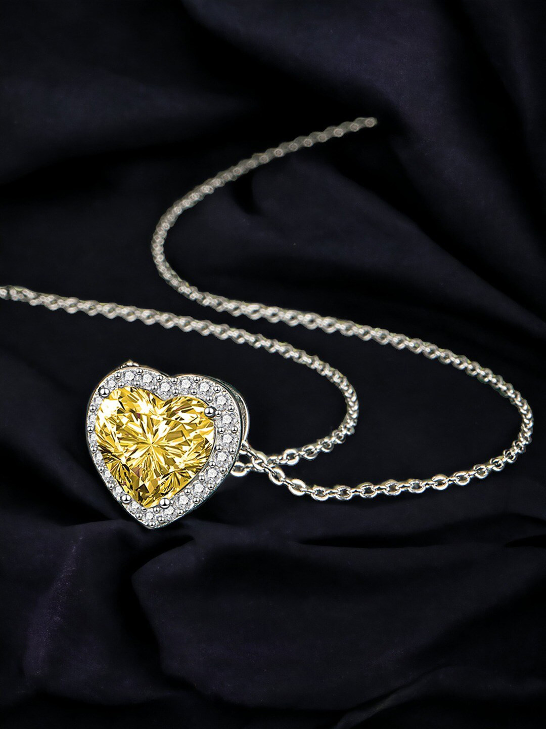 

Designs & You Silver Plated Cubic Zirconia Studded Pendant