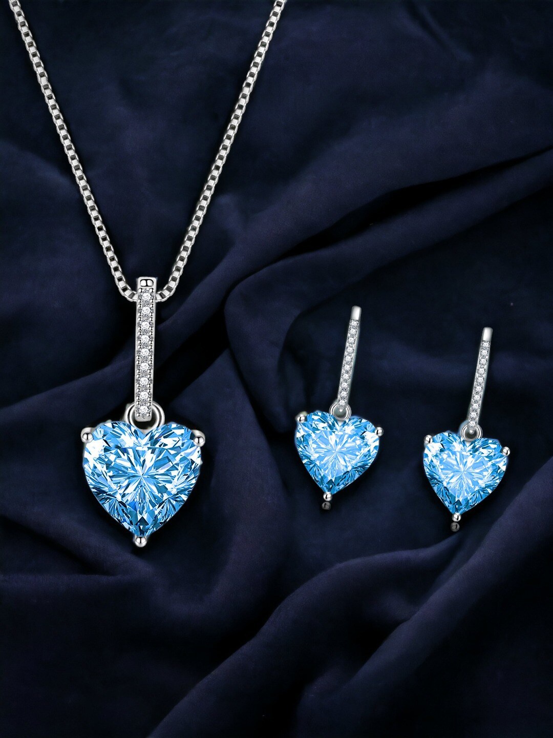 

Designs & You Silver-Plated CZ-Studded Jewellery Set