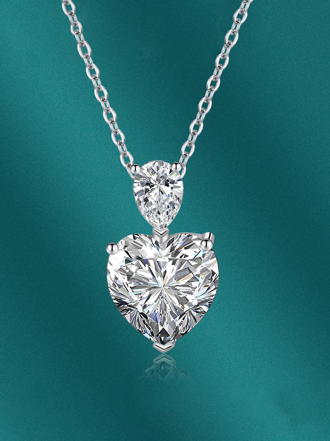 

Designs & You Silver-Plated Cubic Zirconia Studded Pendant With Chain