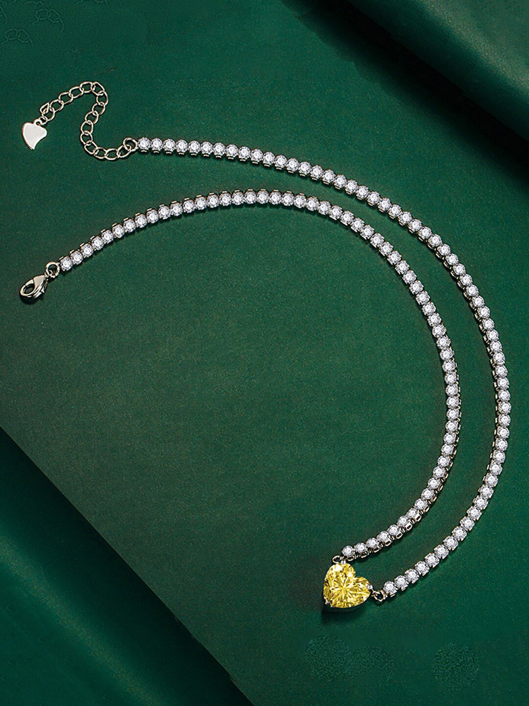 

Designs & You Silver-Plated Cubic Zirconia Studded Necklace