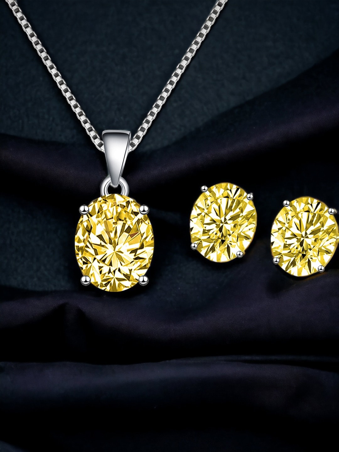 

Designs & You Silver-Plated CZ-Studded Jewellery Set