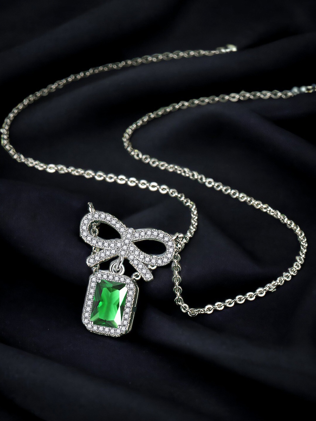 

Designs & You Silver-Plated Cubic Zirconia Studded Necklace