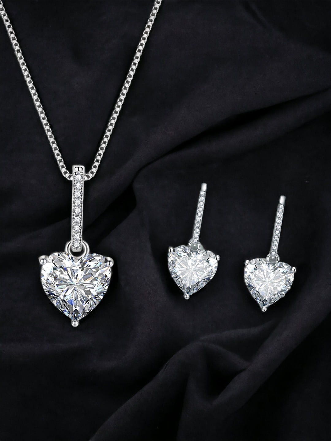 

Designs & You Silver-Plated CZ-Studded Jewellery Set