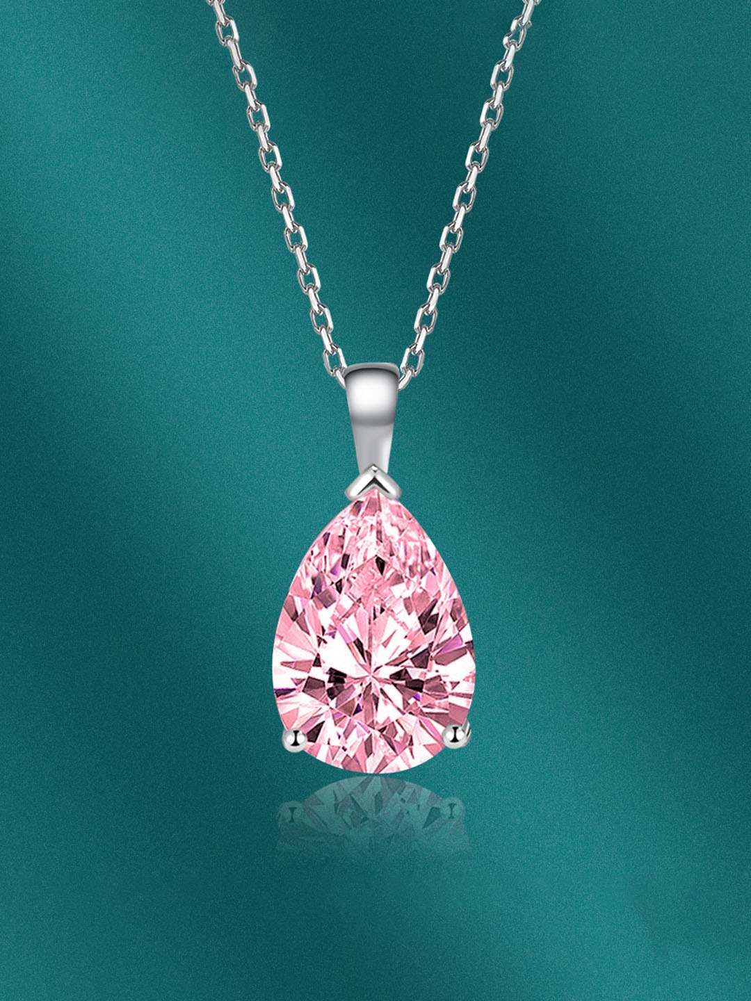 

Designs & You Silver-Plated Cubic Zirconia-Studded Pendant with Chain
