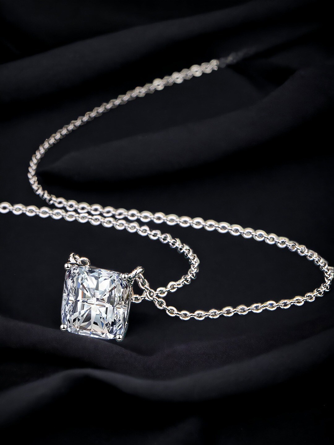 

Designs & You Silver Plated CZ Studded Necklace