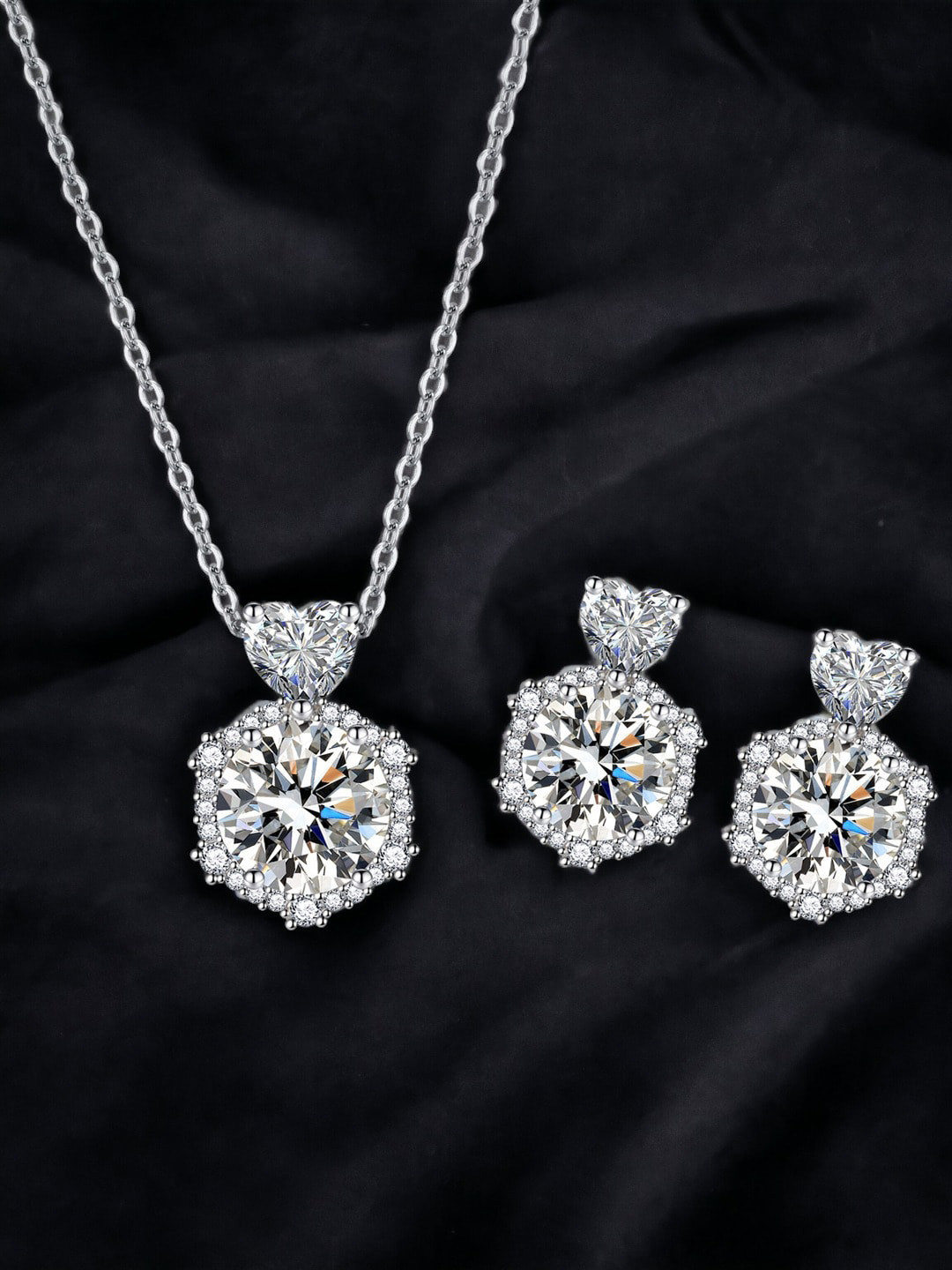 

Designs & You Silver-Plated CZ-Studded Jewellery Set