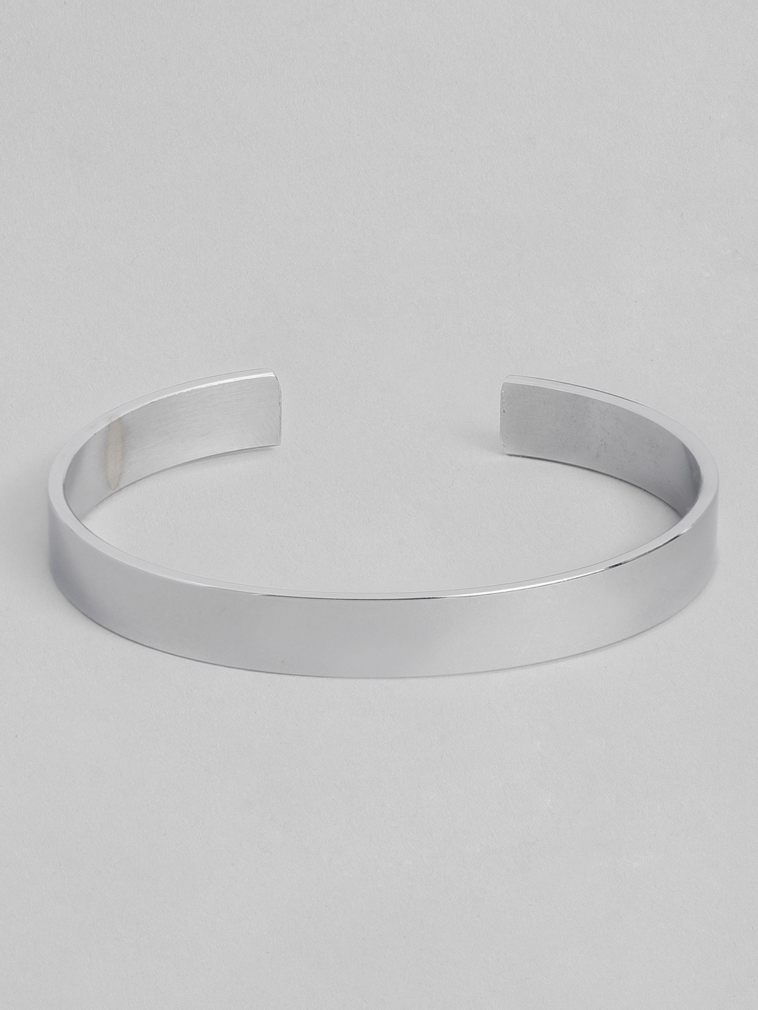 

WROGN Men Silver-Toned Silver-Plated Cuff Bracelet