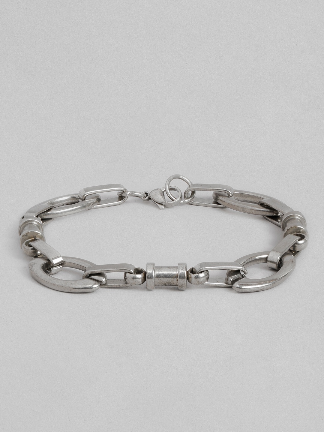 

WROGN Men Silver-Toned Silver-Plated Link Bracelet