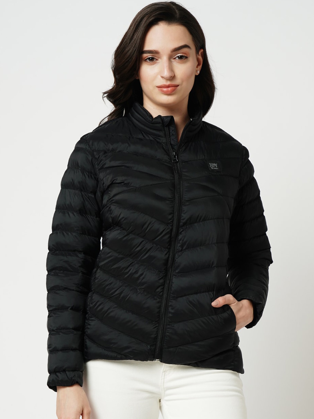 

ONLY Mock Collar Puffer Jacket, Black