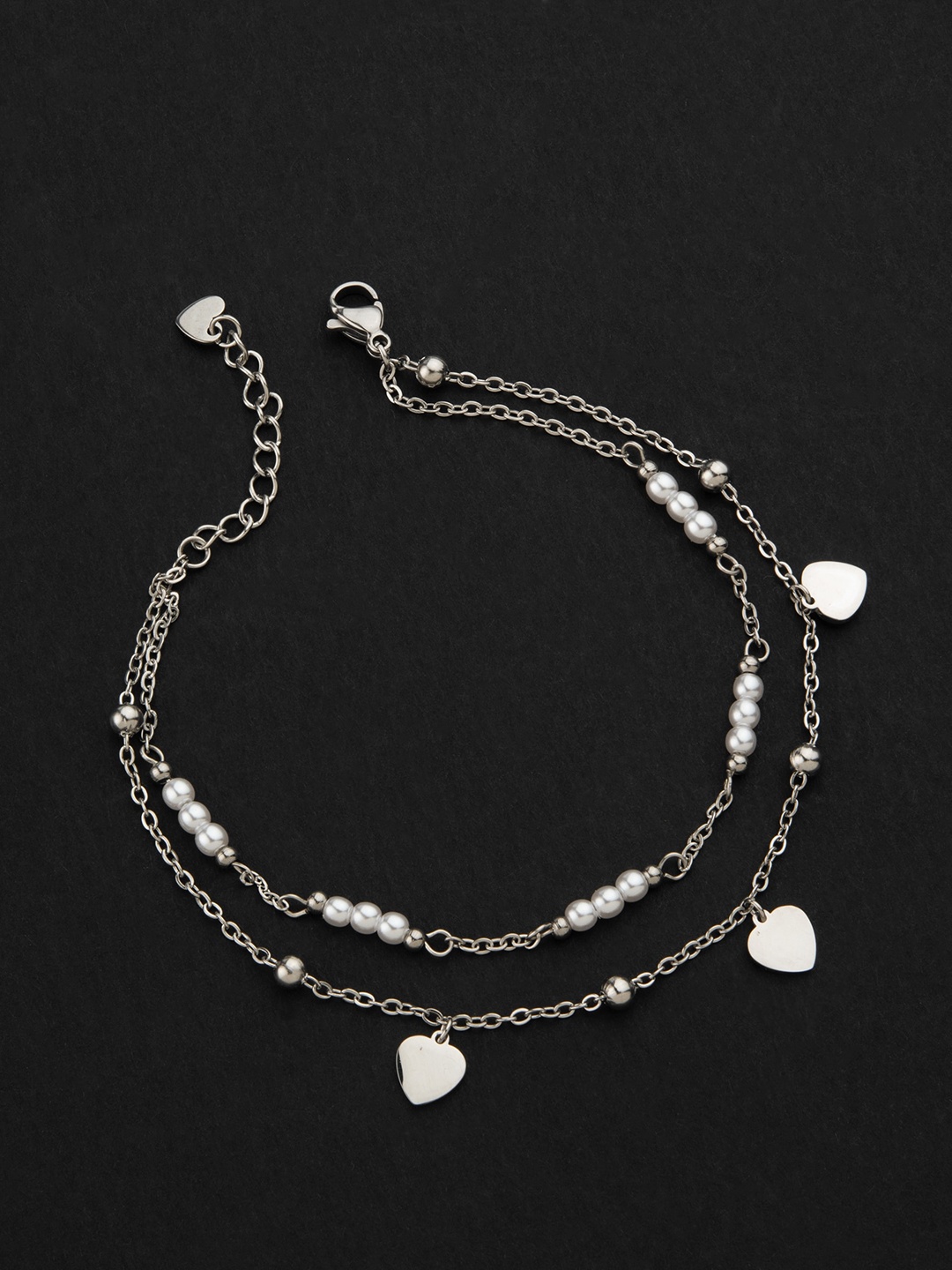 

E2O Silver-Plated Beaded Anklet