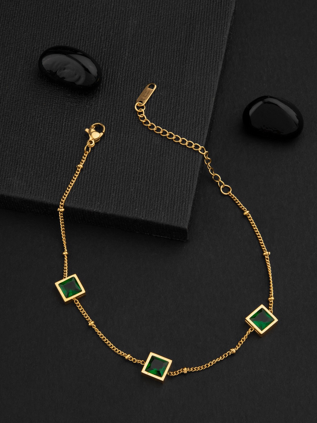 

E2O Gold-Plated Stone-Studded Anklet