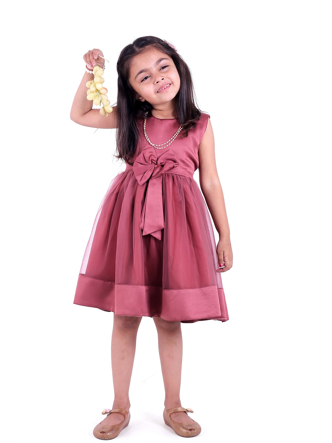 

BAESD Sleeveless Satin Fit & Flare Knee Length Dress, Magenta