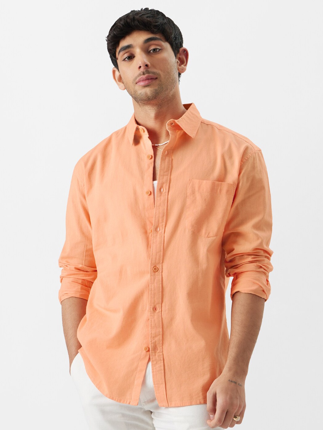 

The Souled Store Opaque Casual Shirt, Peach