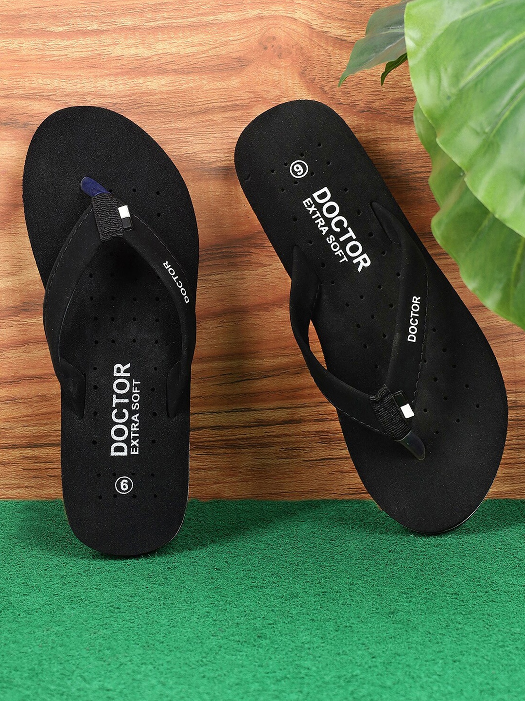 

DOCTOR EXTRA SOFT Women Orthopedic & Lightweight Thong Flip-Flops, Black
