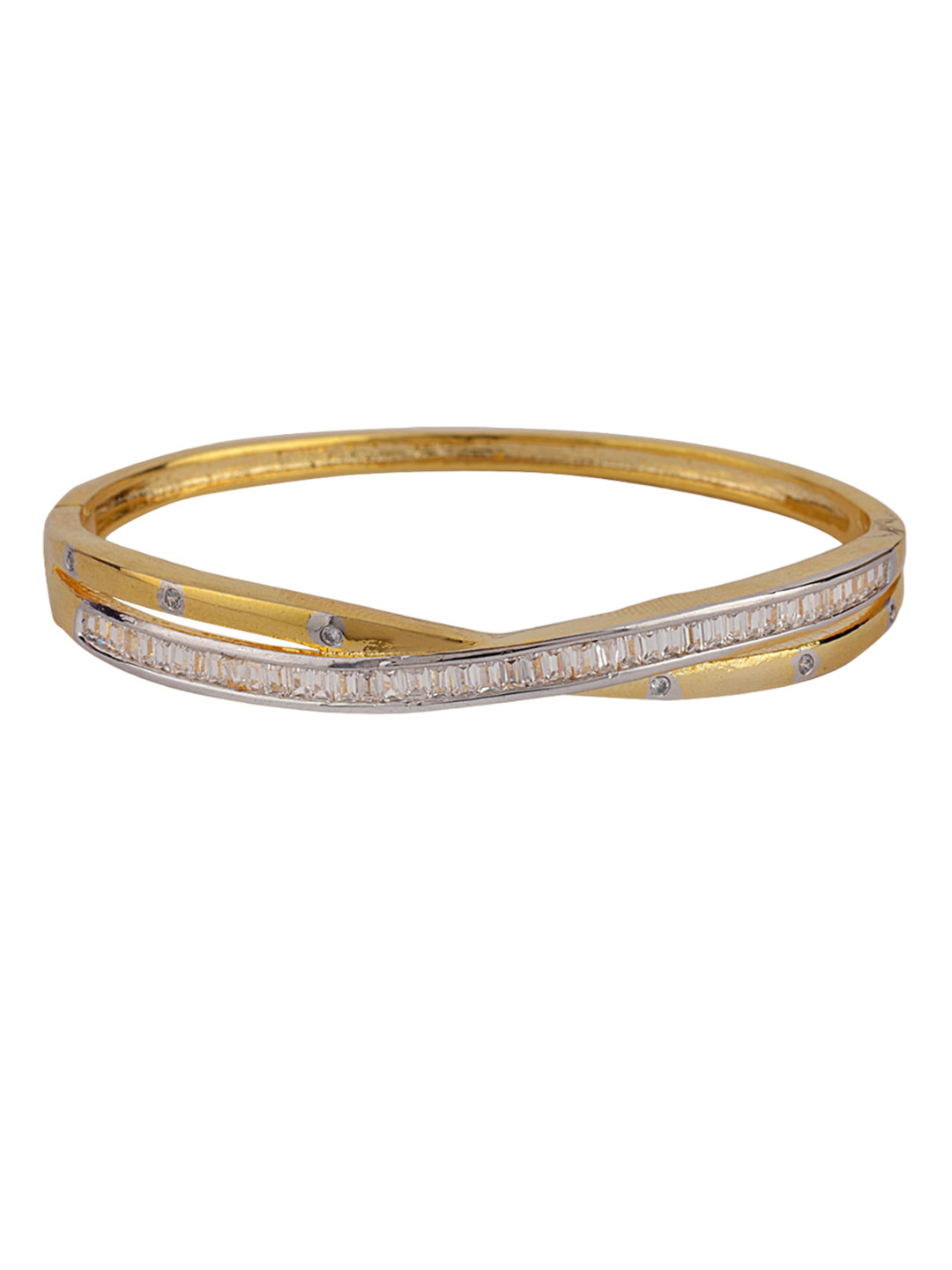 

FIROZA Gold-plated AD-studded Bangle Cuff