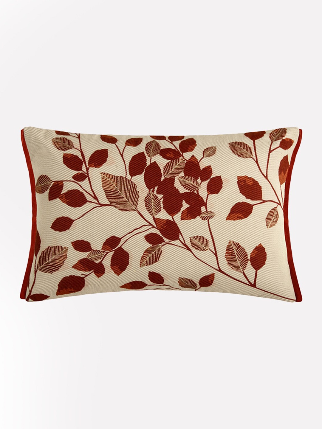 

Address Home Red Leaf Floral Cushion Cover