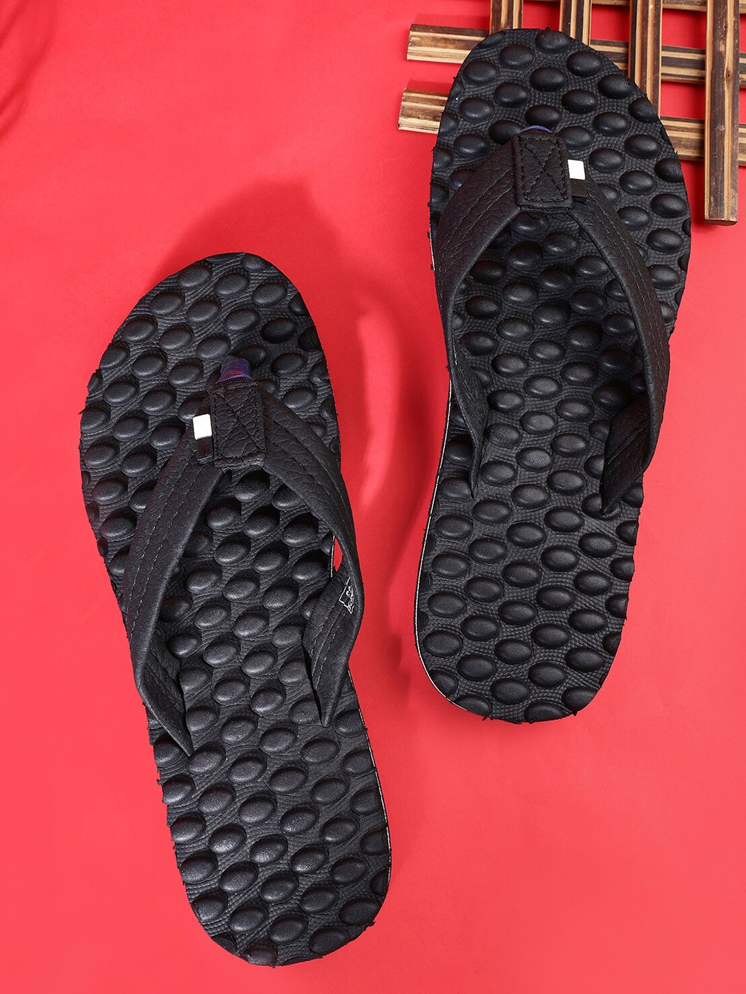 

DOCTOR EXTRA SOFT Women Accupressure Soft Thong Flip-Flops, Black