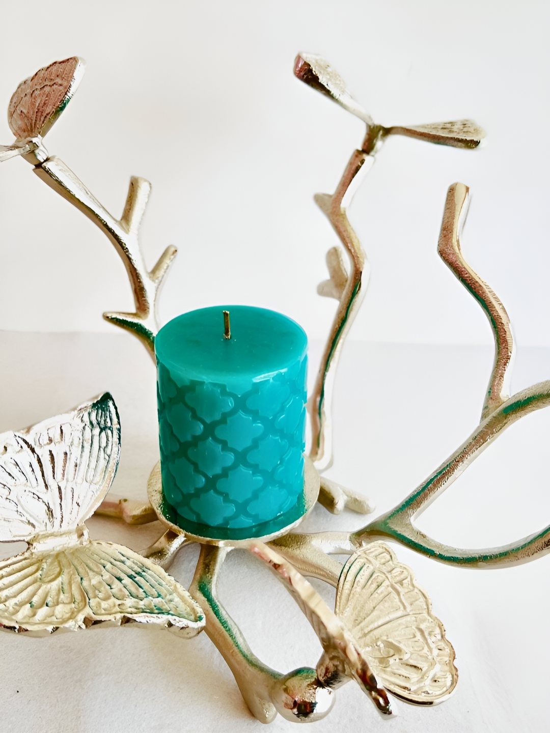 Timaya's Decor Silver-Toned Candle Holder