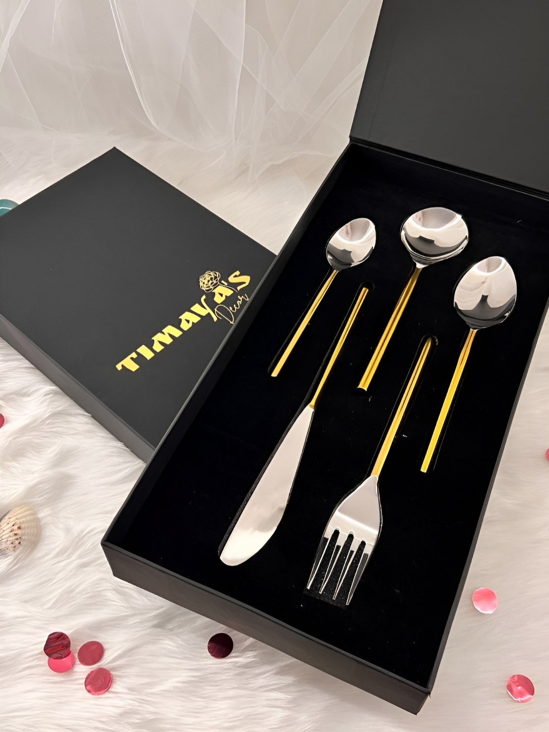 

Timaya's Decor Rose Gold 5 Pieces Stainless Steel Cutlery Set