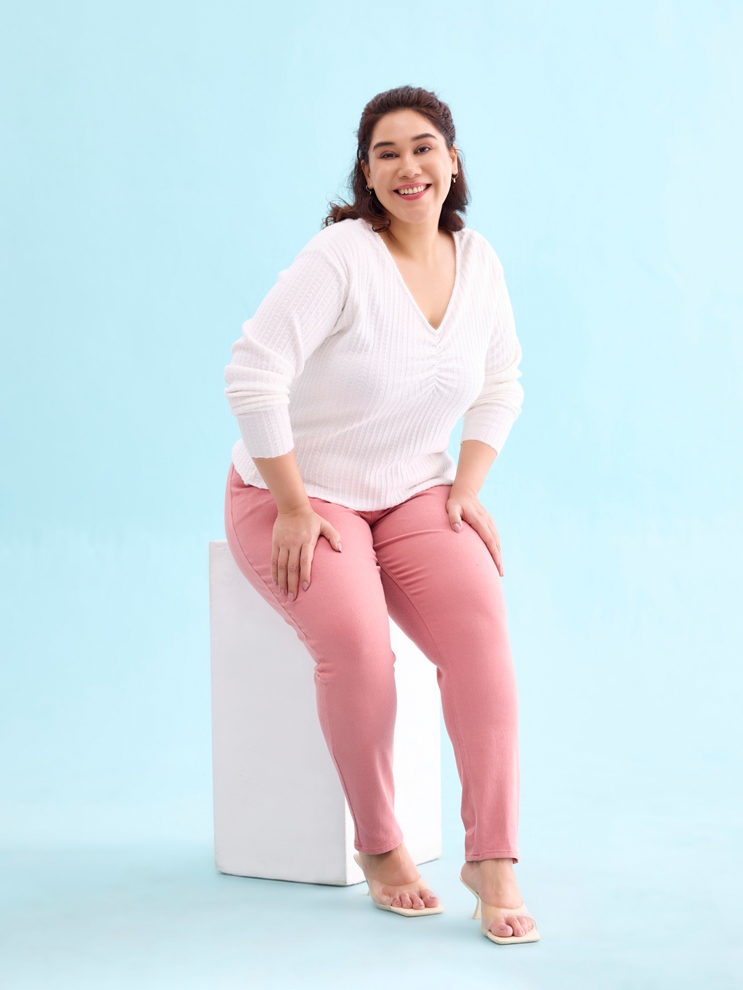 

Go Colors Plus Size Slim Fit Jeggings, Coral