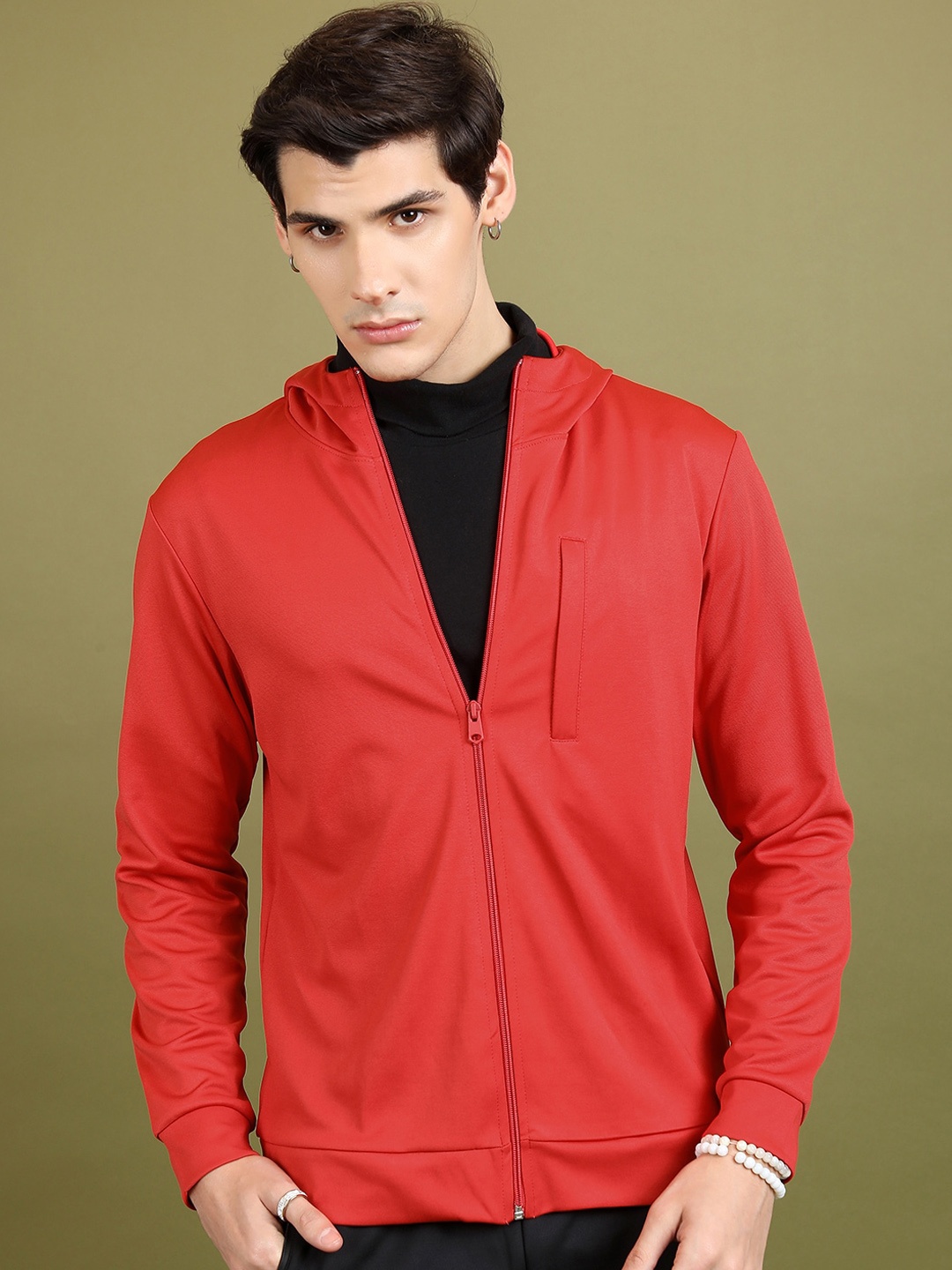 

HIGHLANDER Hooded Bomber Jacket, Red