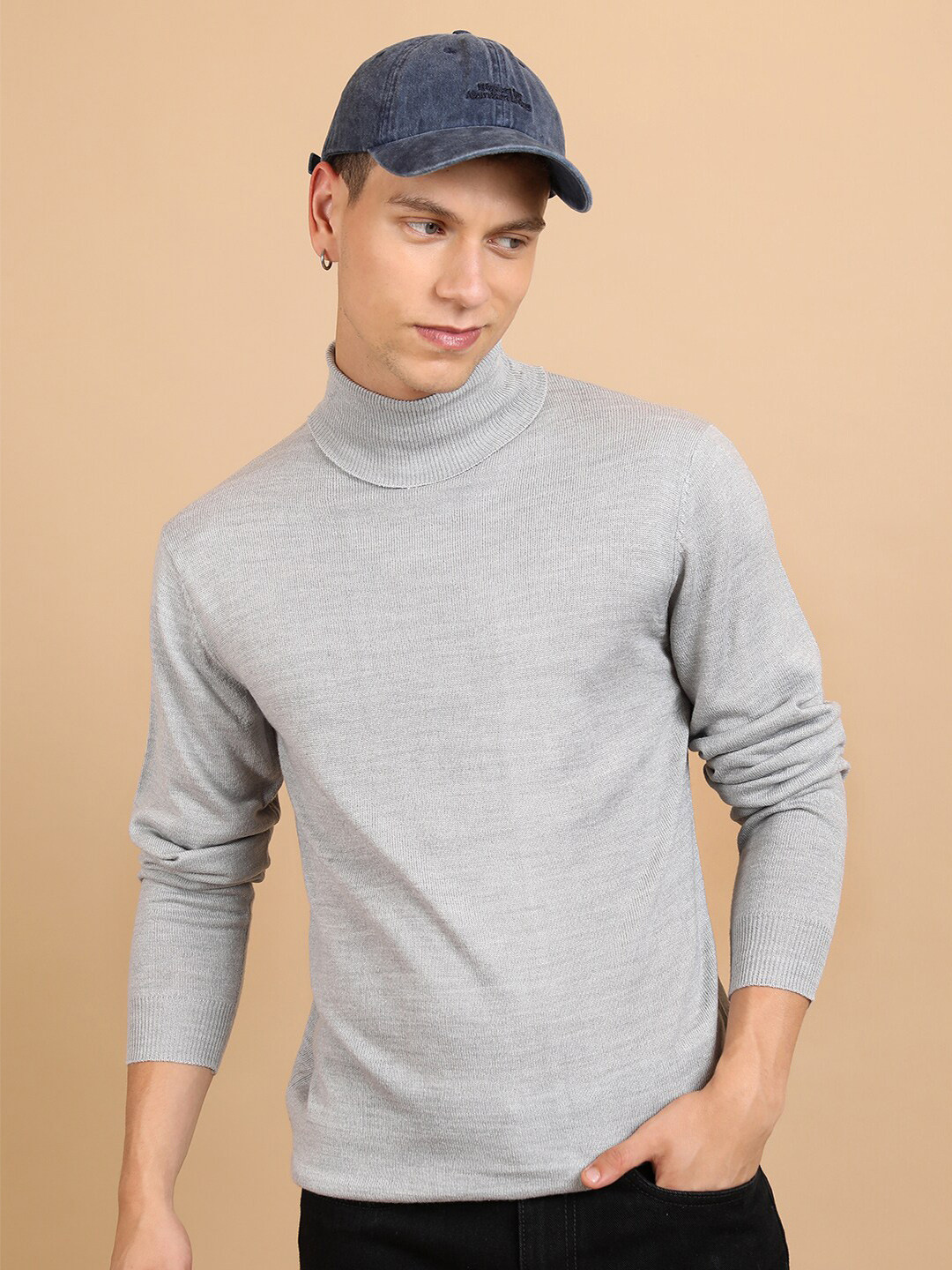 

HIGHLANDER Turtle Neck Acrylic Pullover, Grey
