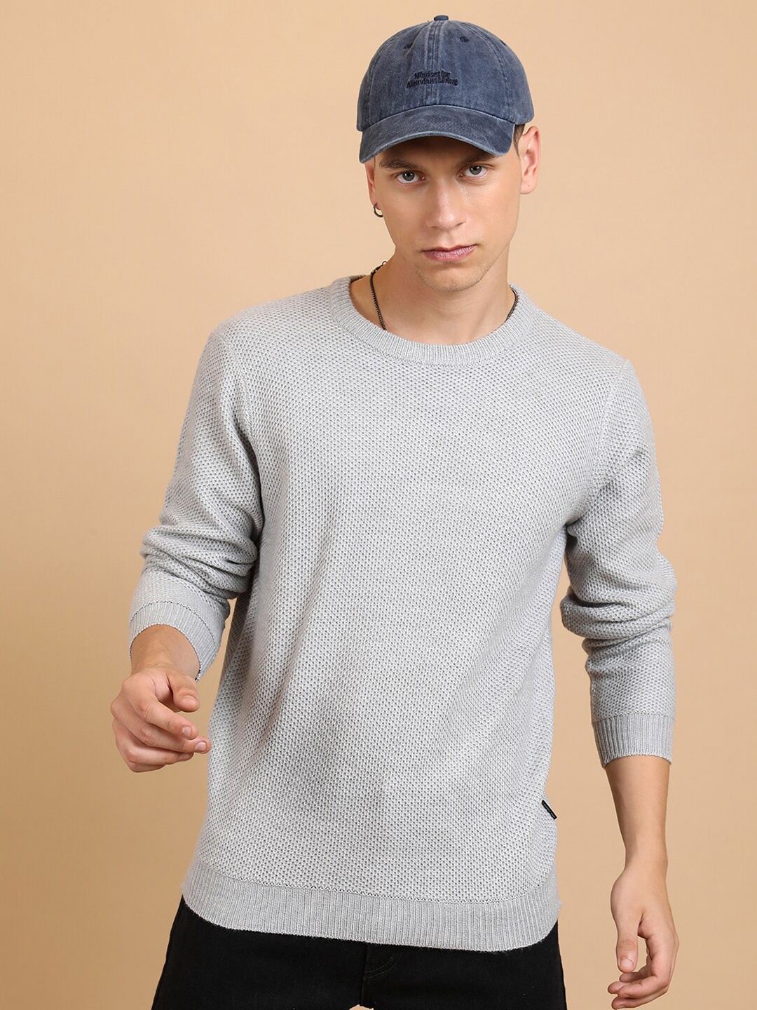 

HIGHLANDER Round Neck Acrylic Pullover, Grey