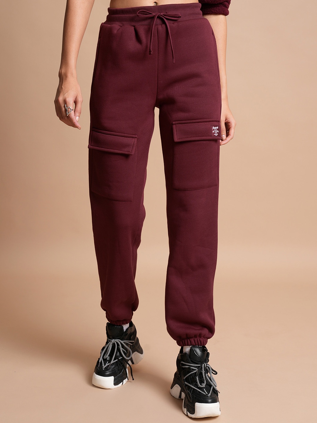 

Tokyo Talkies Women Maroon Relaxed Fit Joggers