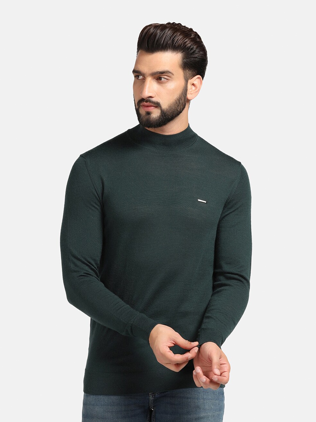 

Blackberrys Long Sleeves Woollen Pullover, Green