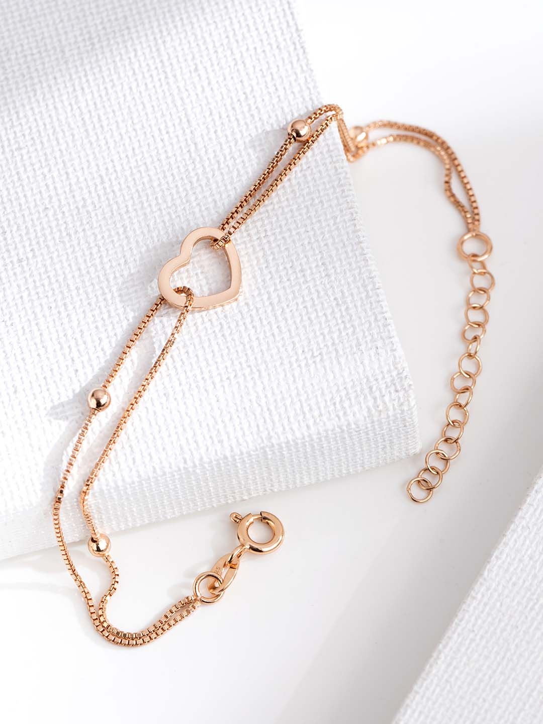 

Zavya Women Sterling Silver Rose Gold-Plated Link Bracelet