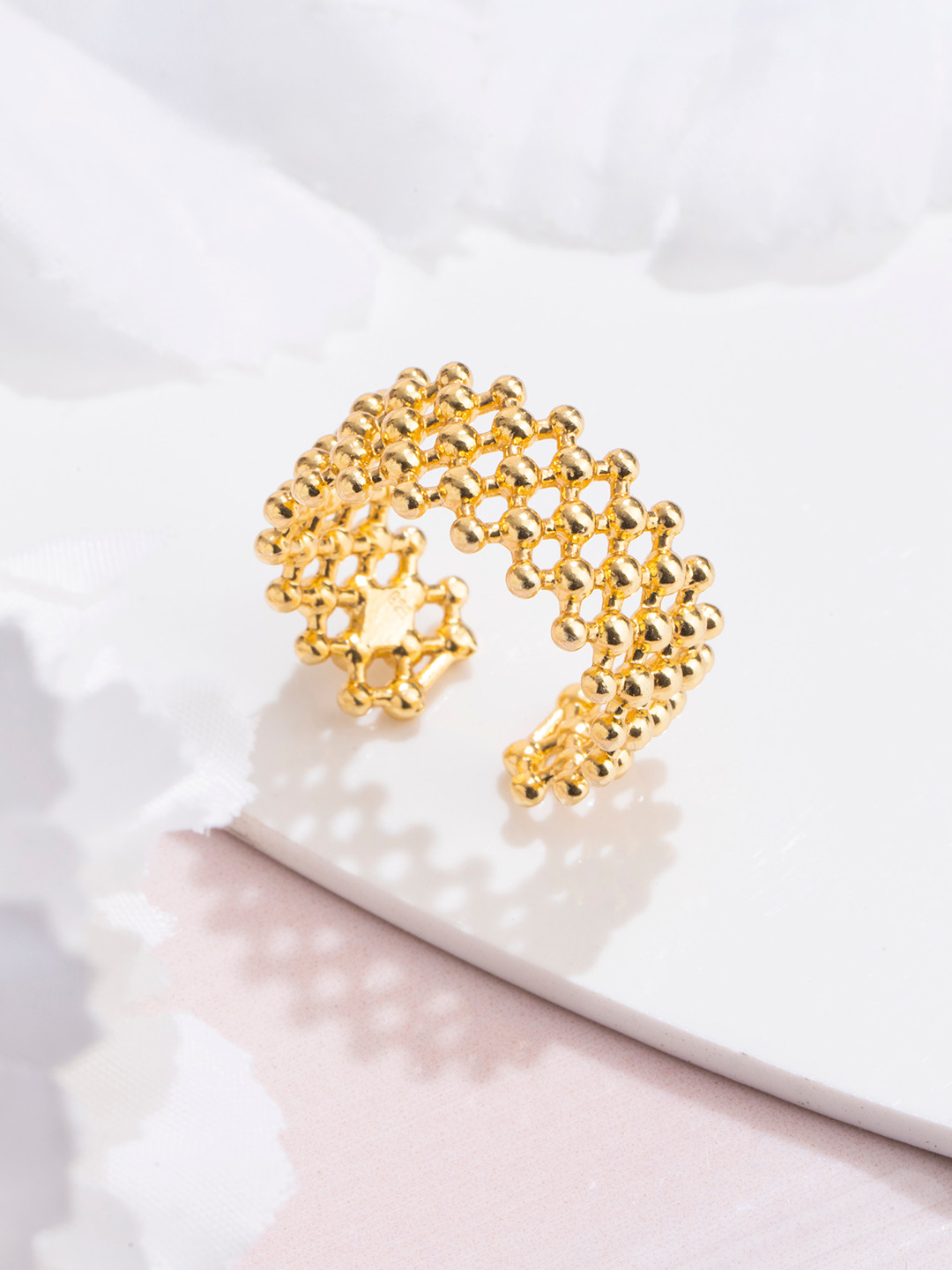 

Zavya Women Gold-Plated Sterling Silver Finger Ring