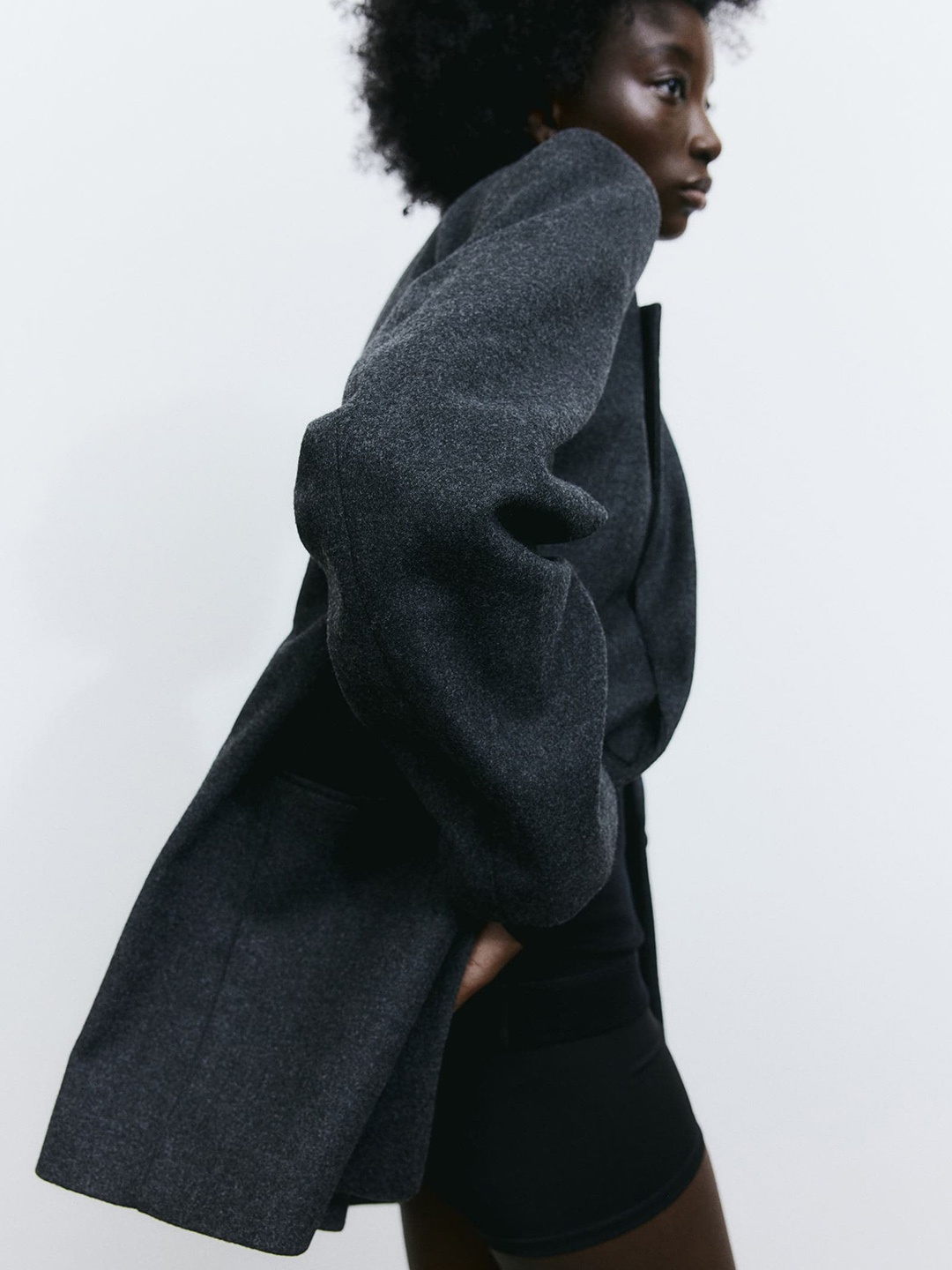 H&M Oversized Twill Blazer, Grey