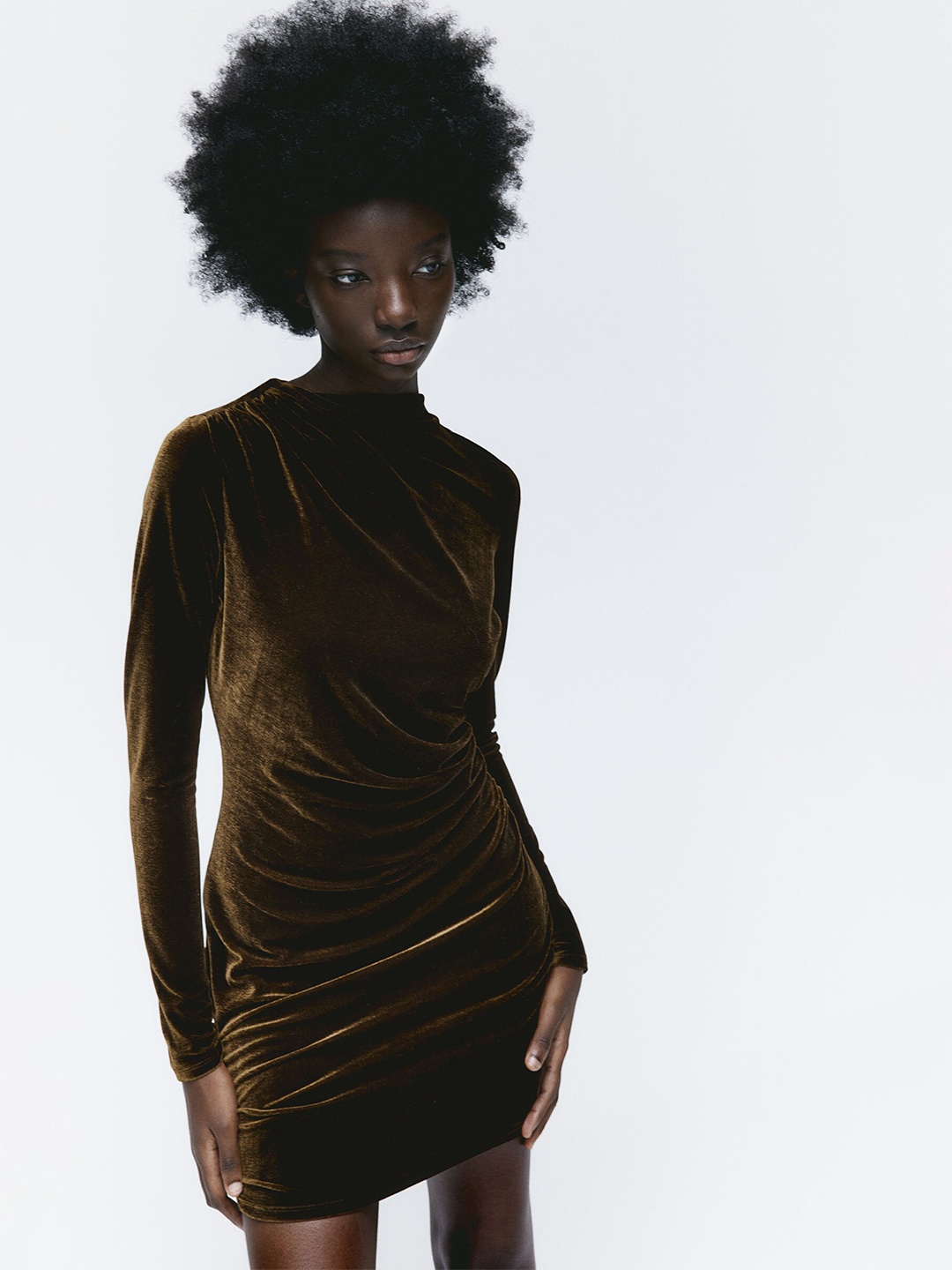 

H&M Gathered Jersey Dress, Green