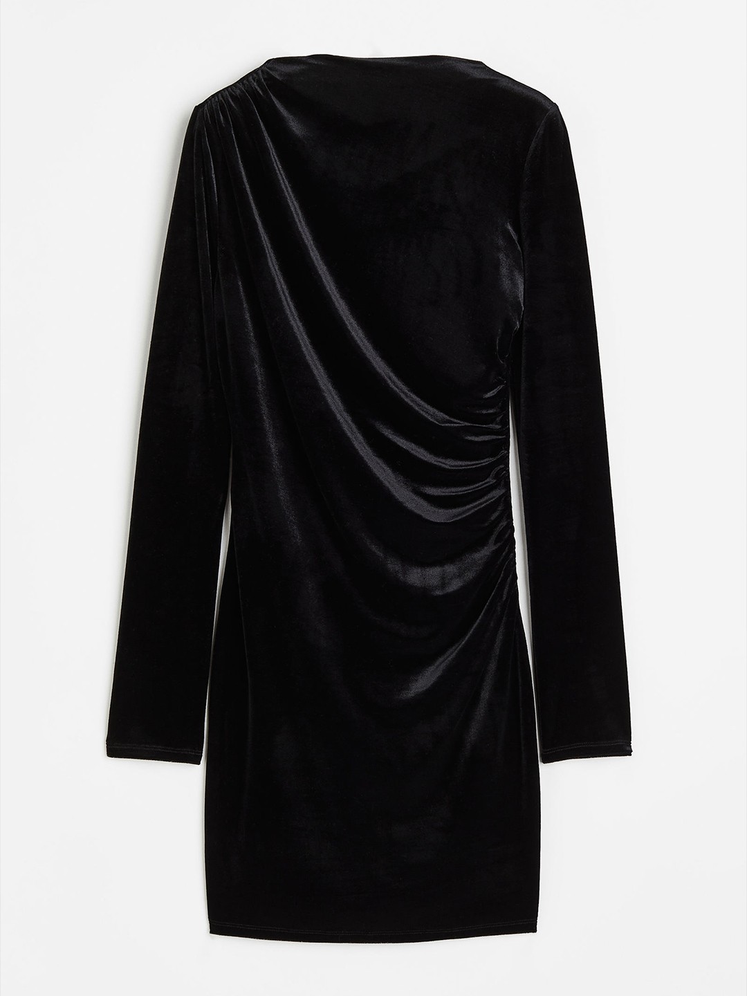 

H&M Women Gathered Jersey Dress, Black