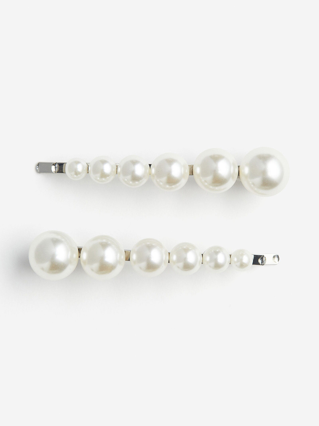 

H&M 2-Pack Beaded Hair Grips, Silver