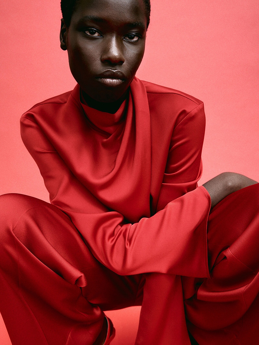 

H&M Draped Blouse, Red